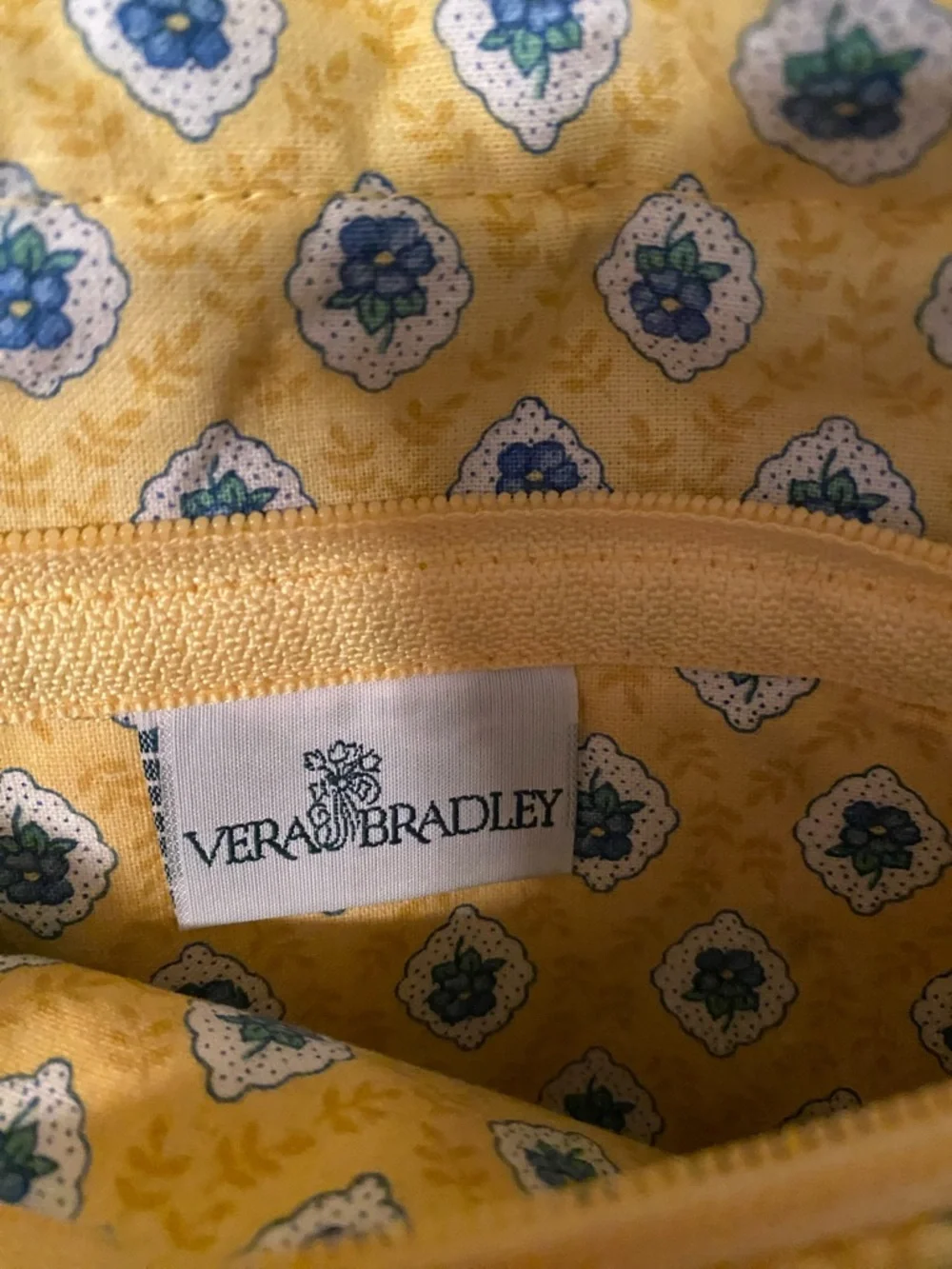 Vera Bradley Yellow Quilted Floral Tri-fold Wallet - Picture 1 of 8